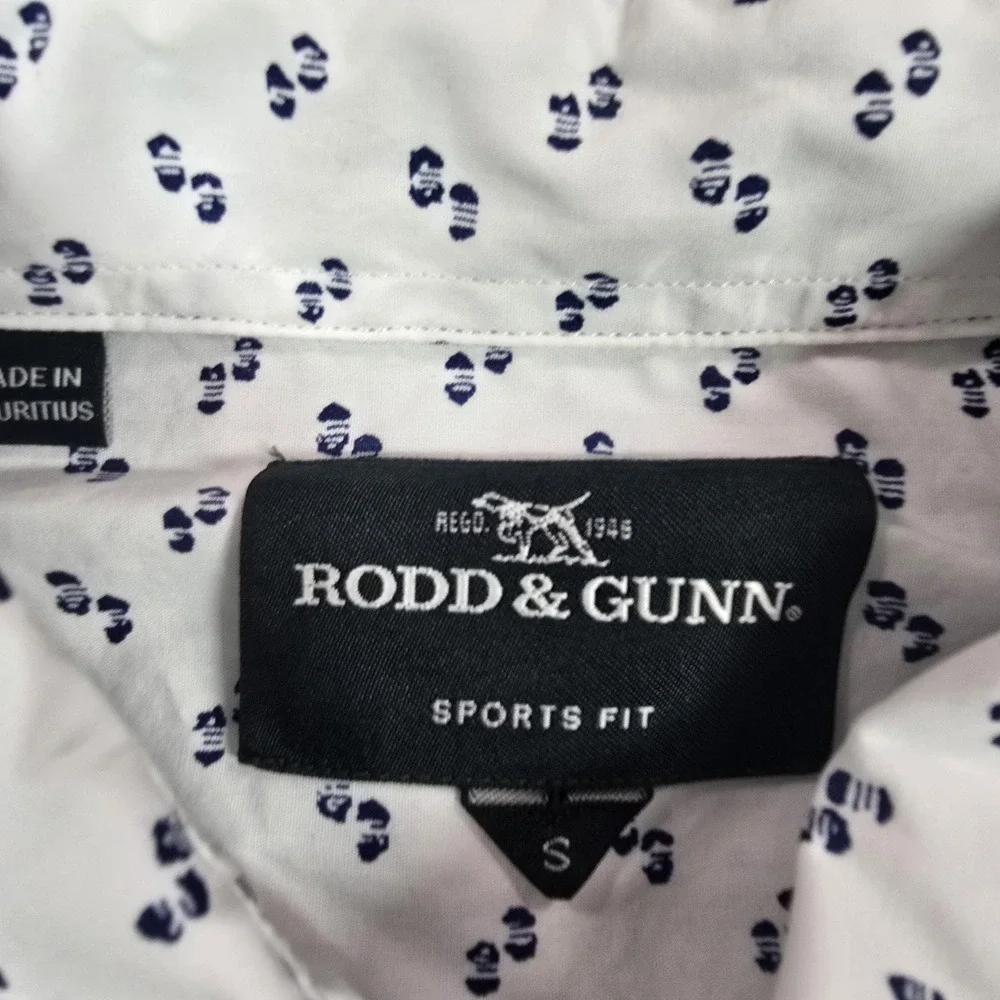 Rodd & Gunn‎ Shirt Mens Small White Graphic Print Sports Fit Short Sleeve Cotton - Picture 3 of 7